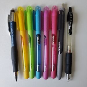 Lot of 8 Art/Stationery/School/Office Supplies (7 Gel Pens/1 Mechanical Pencil)